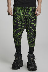 Green Halo Print Men's Sagging Pants